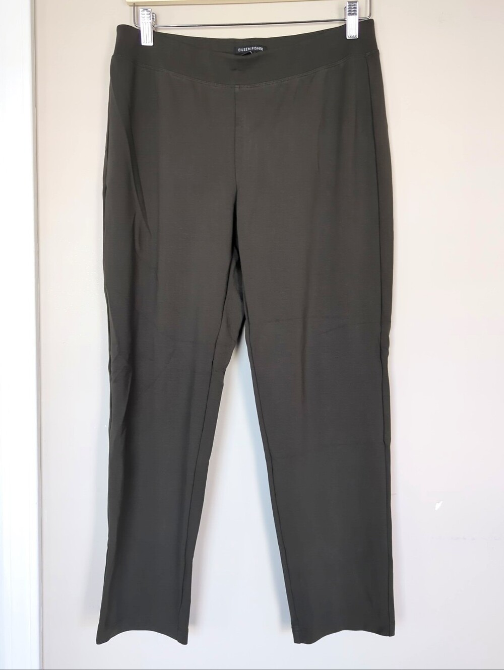 Eileen Fisher Olive Green Pointe Pull On Ankle Pants Size Small